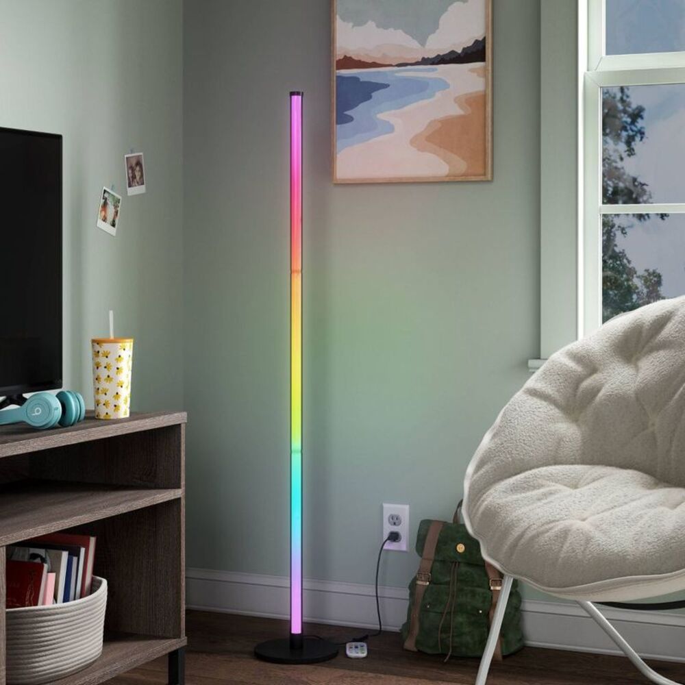 Open Box - Room Essentials - Color Changing LED Floor Lamp with Remo Black